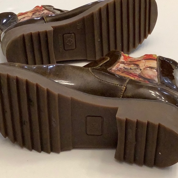 Green Life Ankle Rain Brown Abstract Boots 36 - Picture 5 of 7